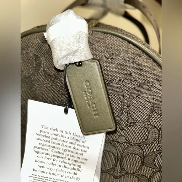 Coach Theo Olive Green Duffle NWT - Picture 3 of 6